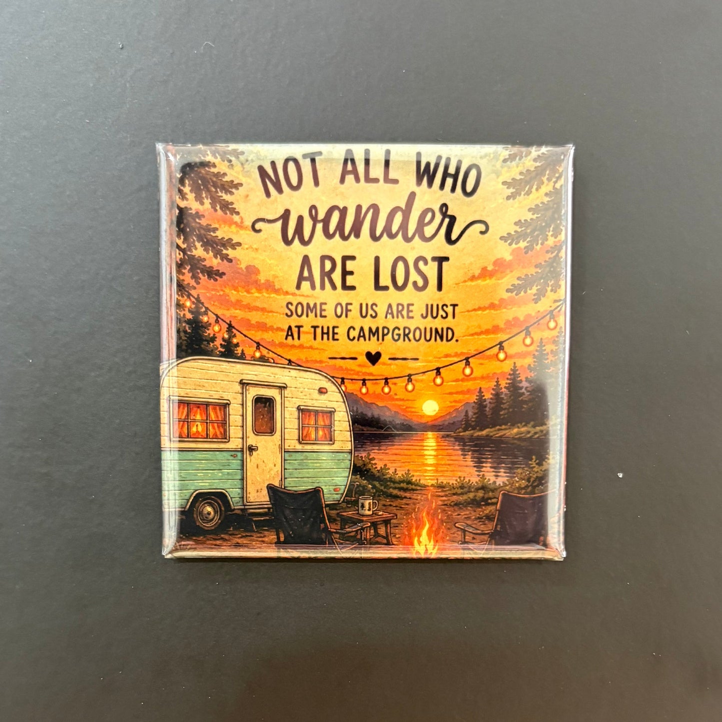 Not All Who Wonder (Camp) - Hobbies & Sports - 2"x2" Magnet