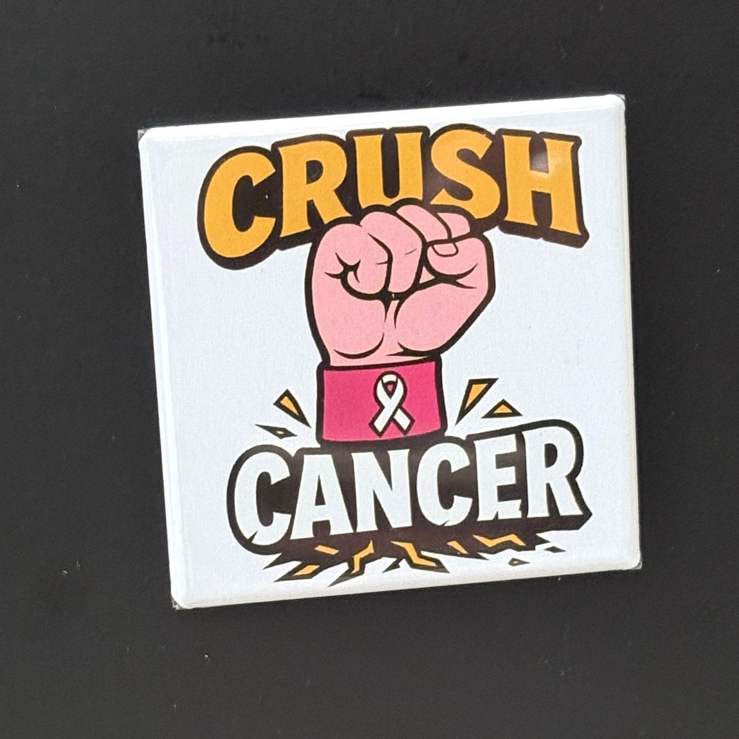 Crush Cancer - Breast Cancer Awareness - 2"x2" Magnet