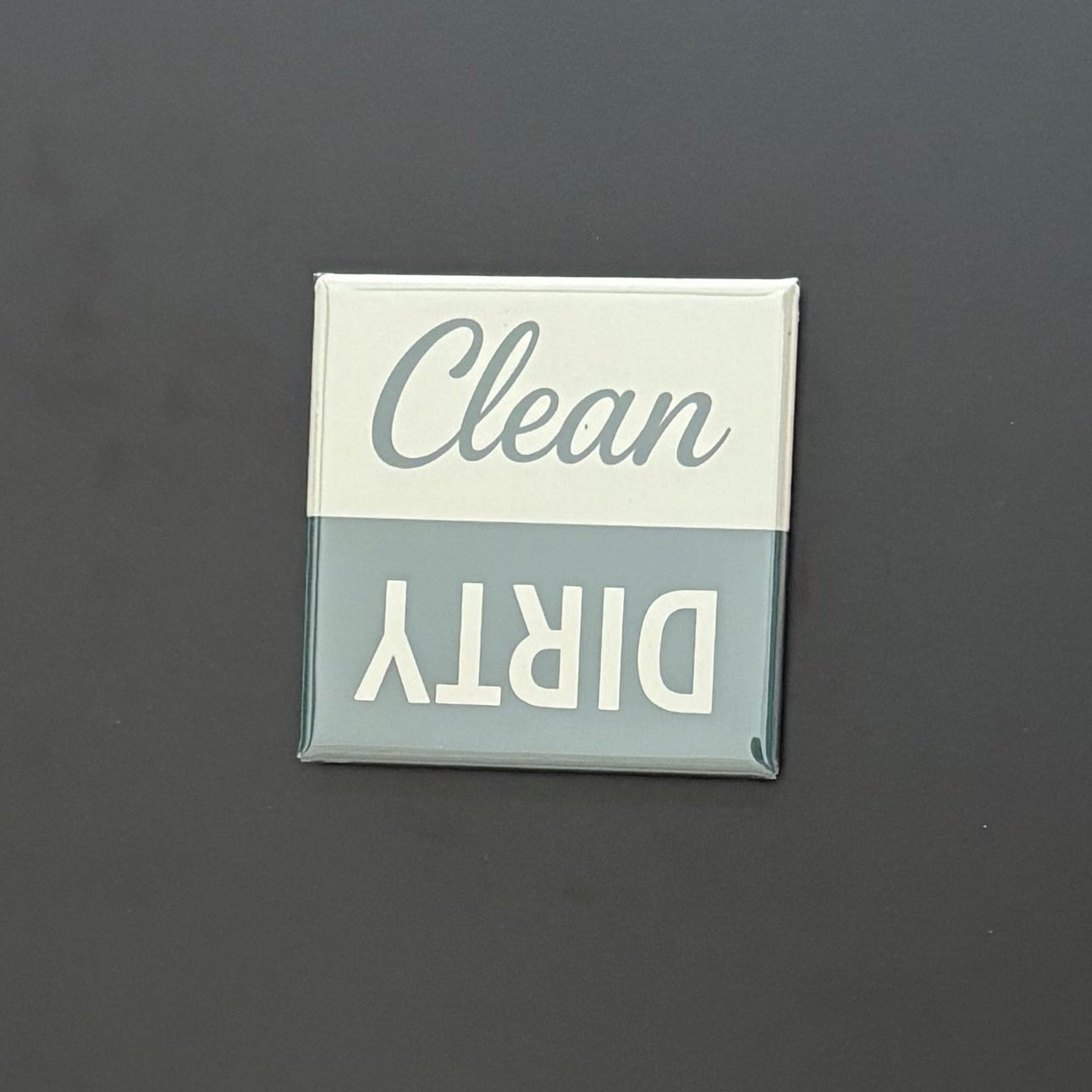Cream & Green - Clean/Dirty - 2"x2" Magnet