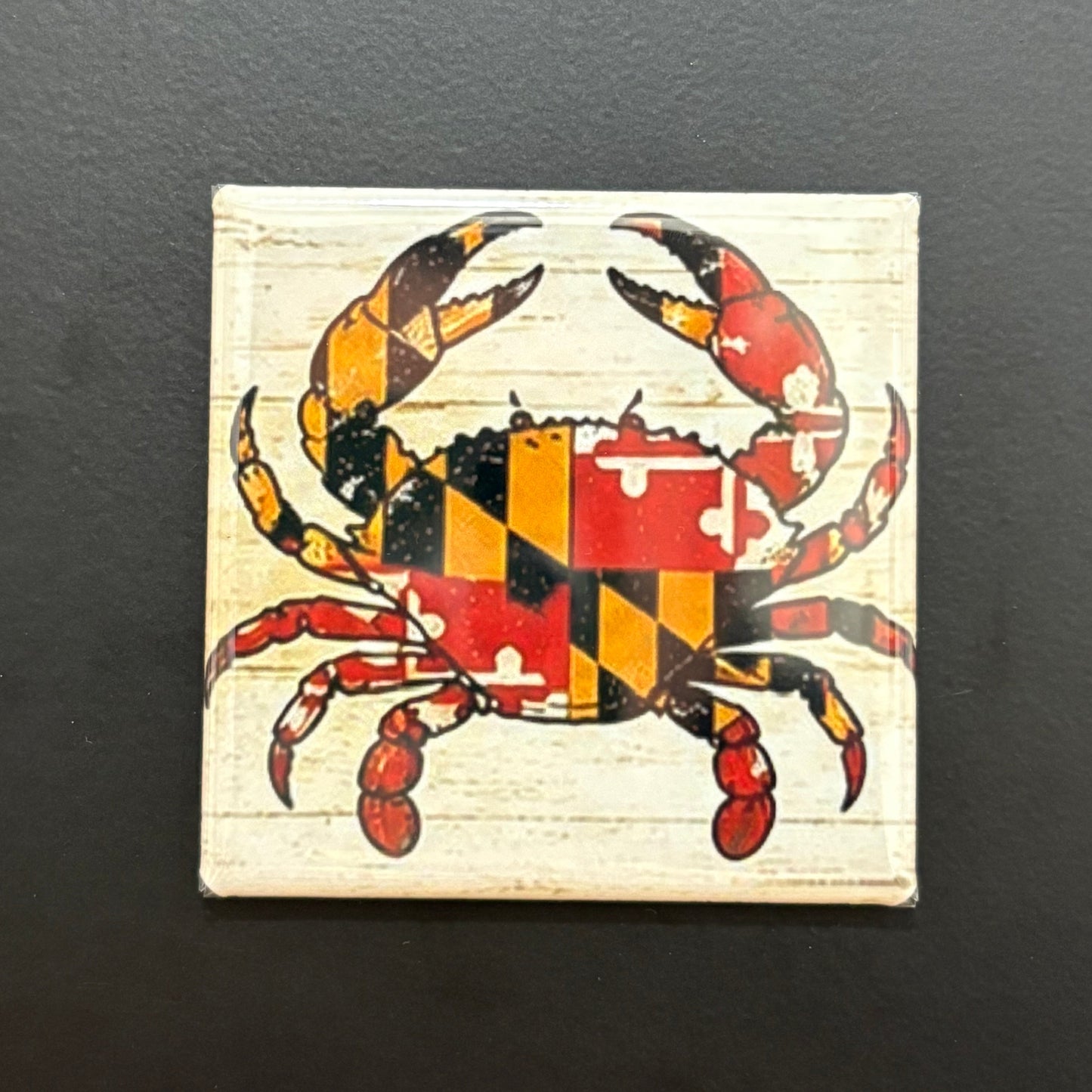Crab Outline Maryland Flag - Maryland Pride - 2"x2" Magnet