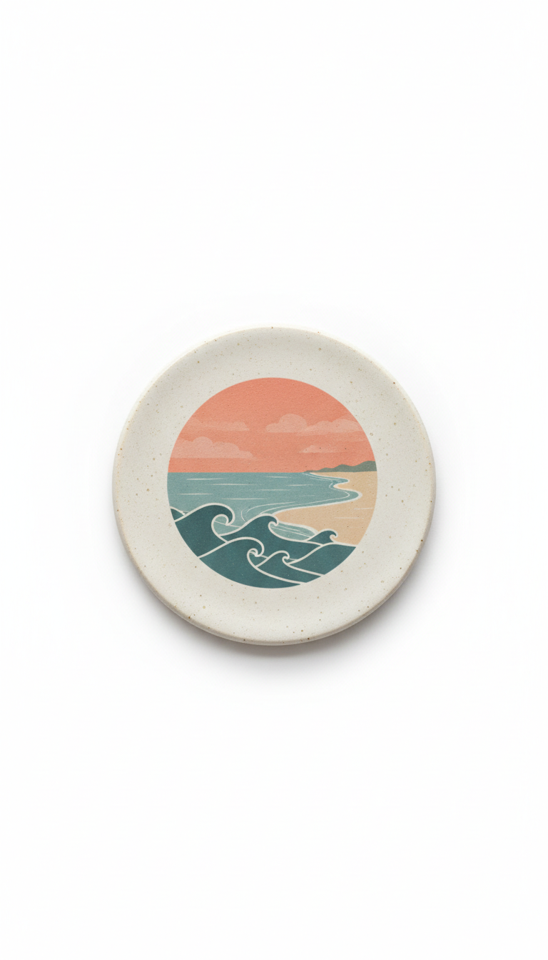 Custom Ceramic Coaster Soft-Touch Backing