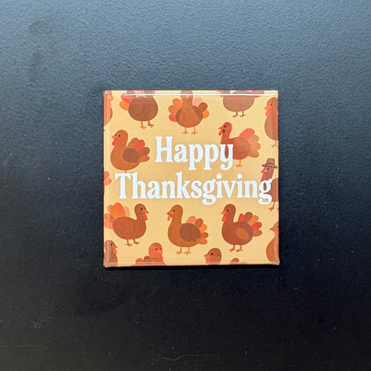 Happy Thanksgiving (Turkeys) - Halloween - 2"x2" Magnet