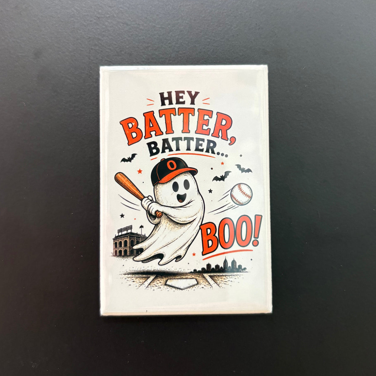 Hey Batter Batter Boo! - Halloween - 2"x3" Magnet