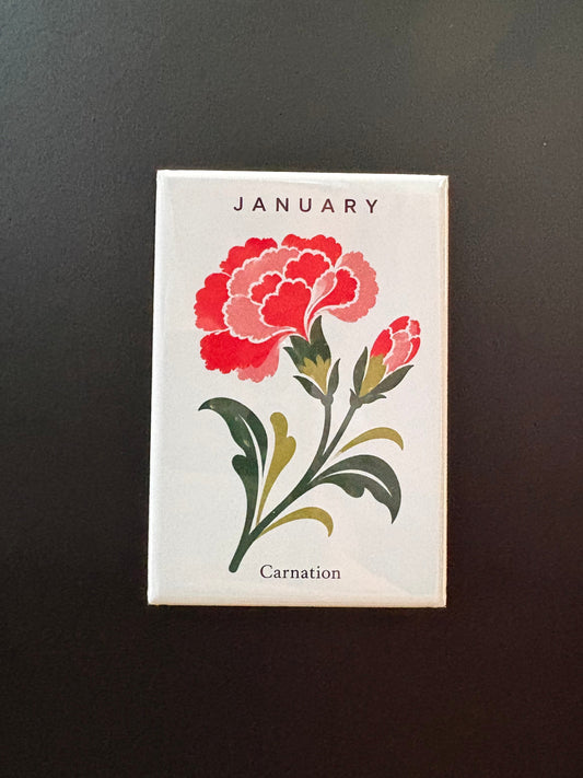 January - Birth Month Flowers - 2"x3" Magnet