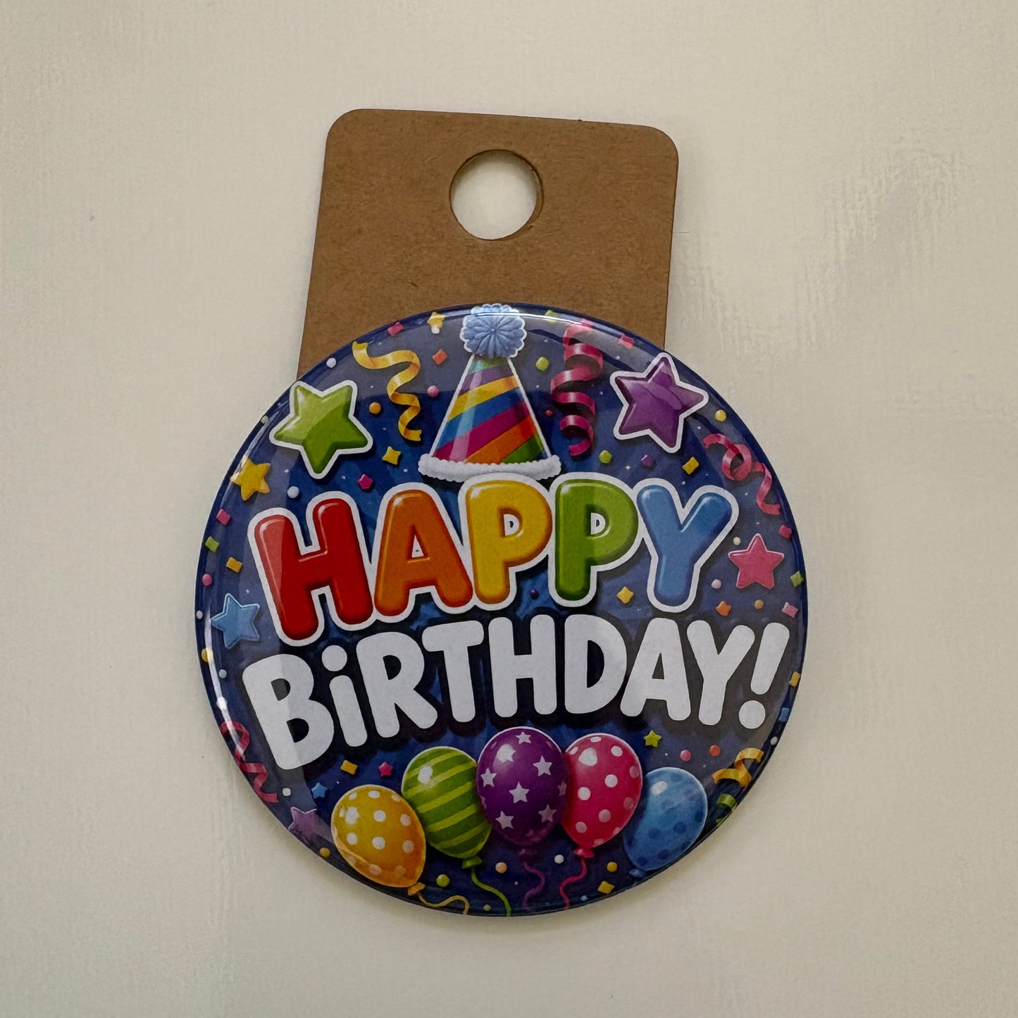 Happy Birthday (Blue) - Celebrations - 2.5" Pin
