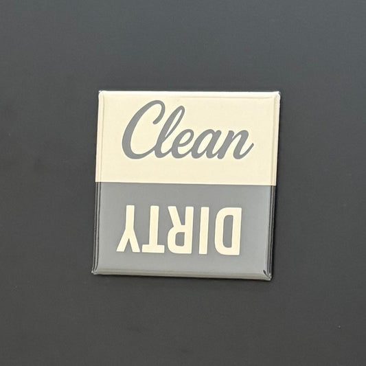 Tan & Gray - Clean/Dirty - 2"x2" Magnet