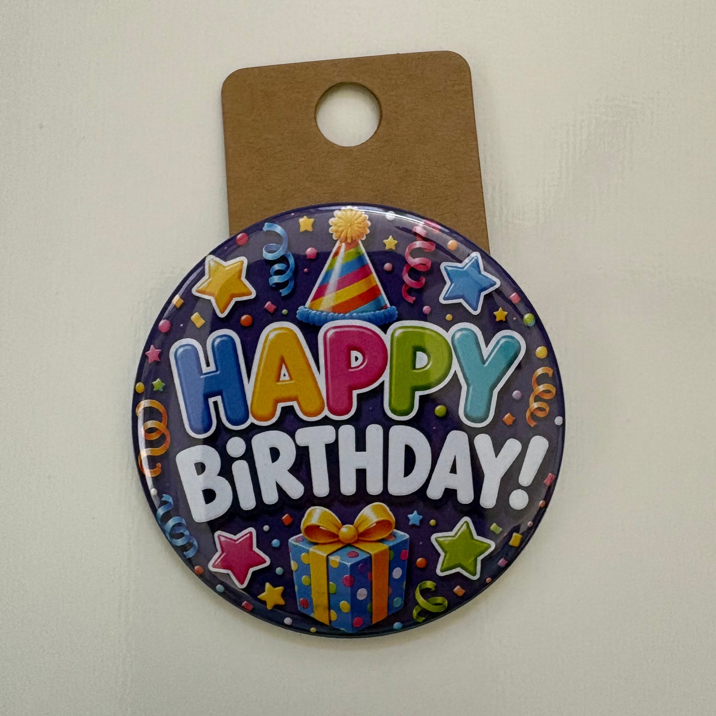 Happy Birthday (Purple) - Celebrations - 2.5" Pin