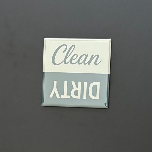 Cream & Green - Clean/Dirty - 2"x2" Magnet