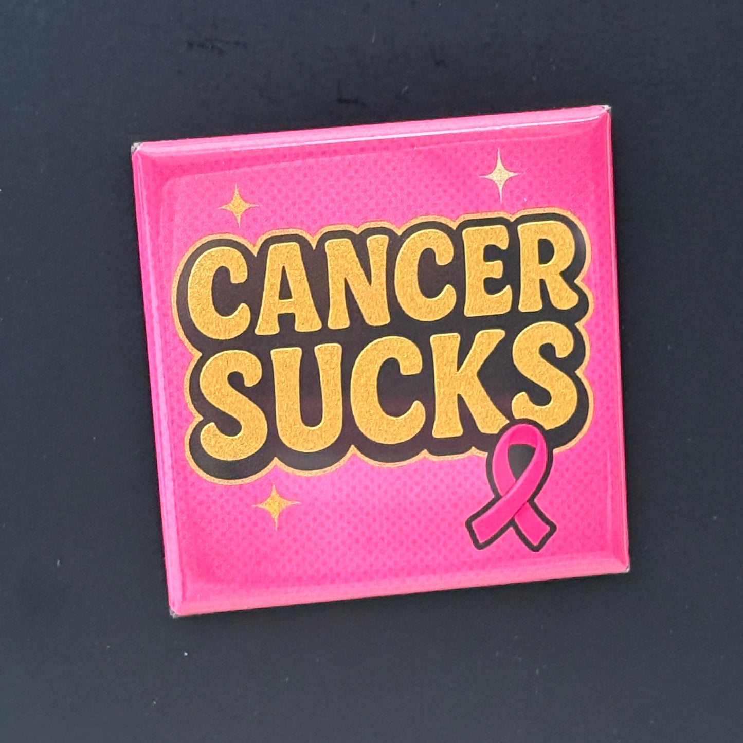 Cancer Sucks - Breast Cancer Awareness - 2"x2" Magnet