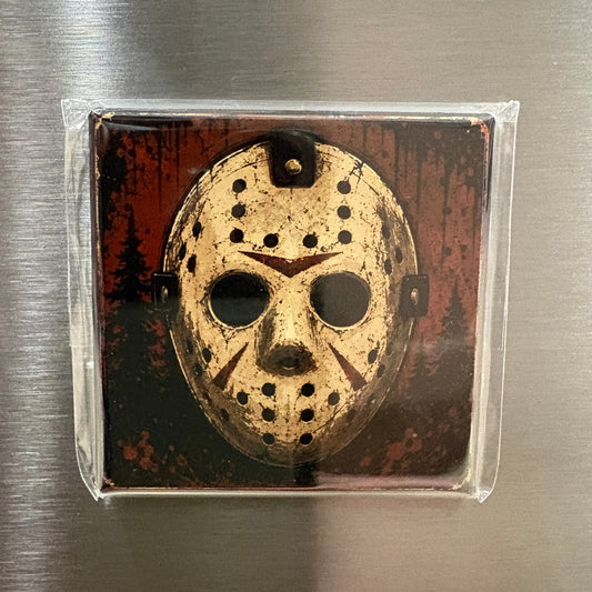 Hockey Mask - Halloween - 2"x2" Magnet