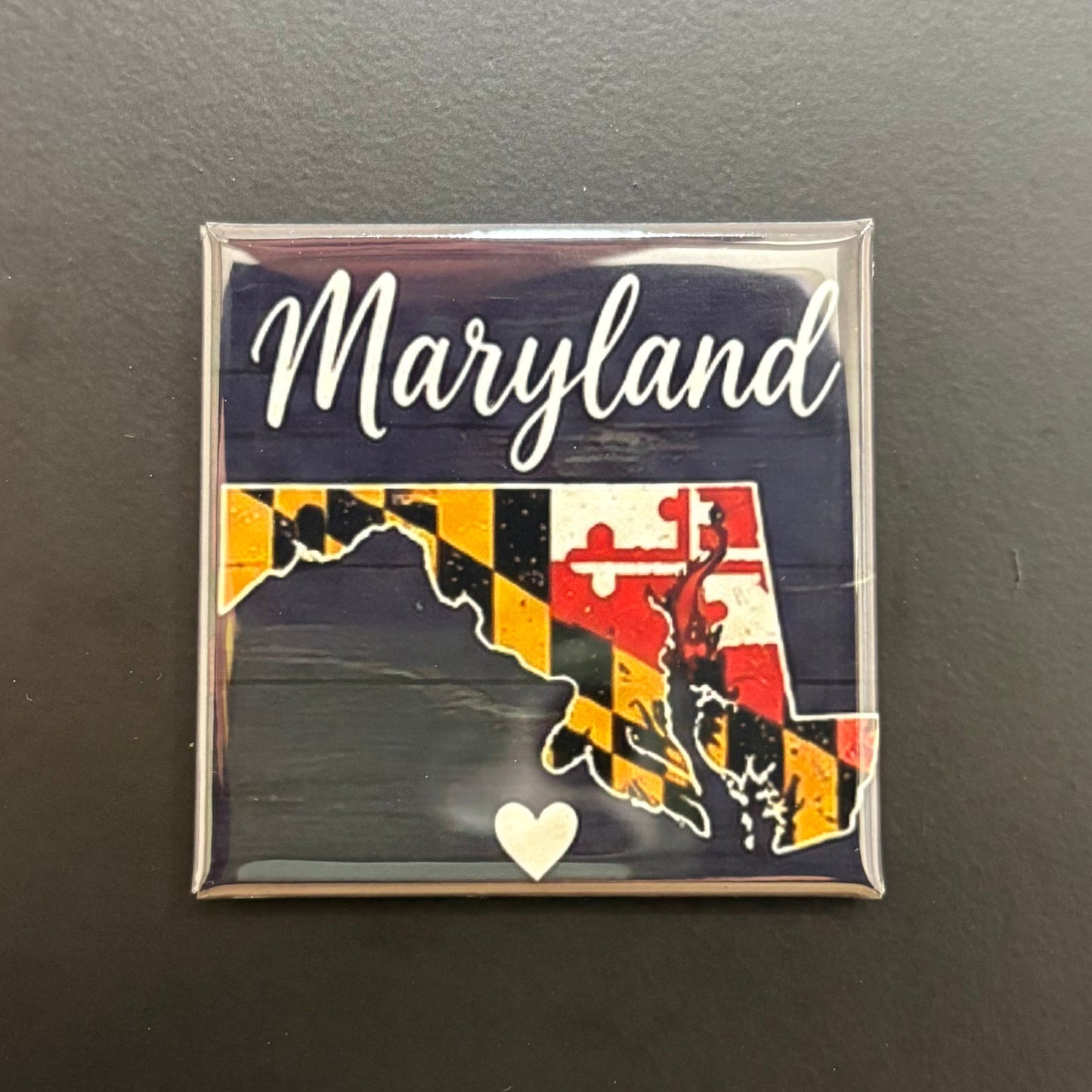 Maryland Outline State Flag - Maryland Pride - 2"x2" Magnet