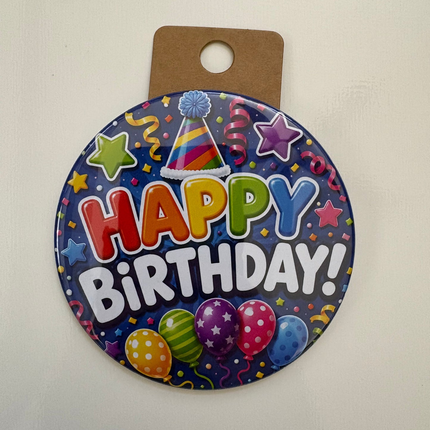 Happy Birthday (Blue) - Celebrations - 3.5" Pin