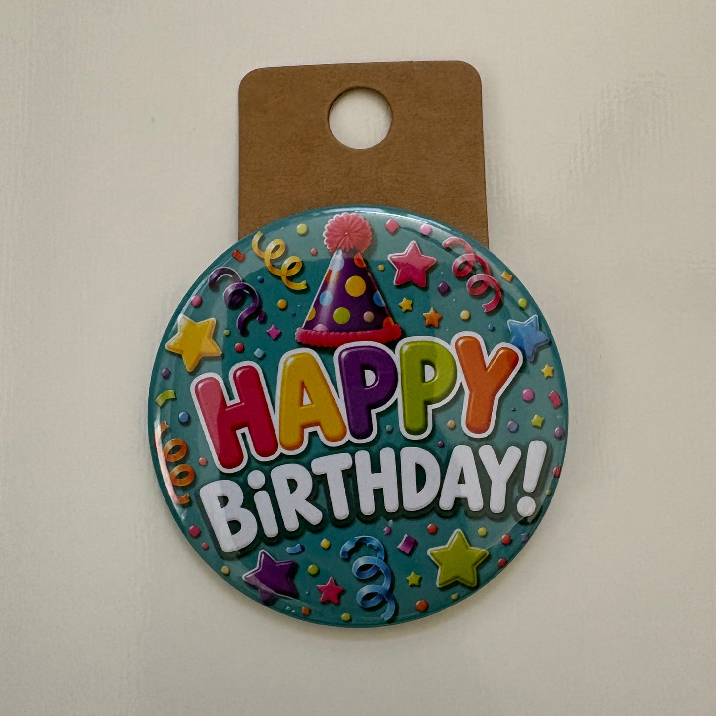Happy Birthday (Teal) - Celebrations - 2.5" Pin
