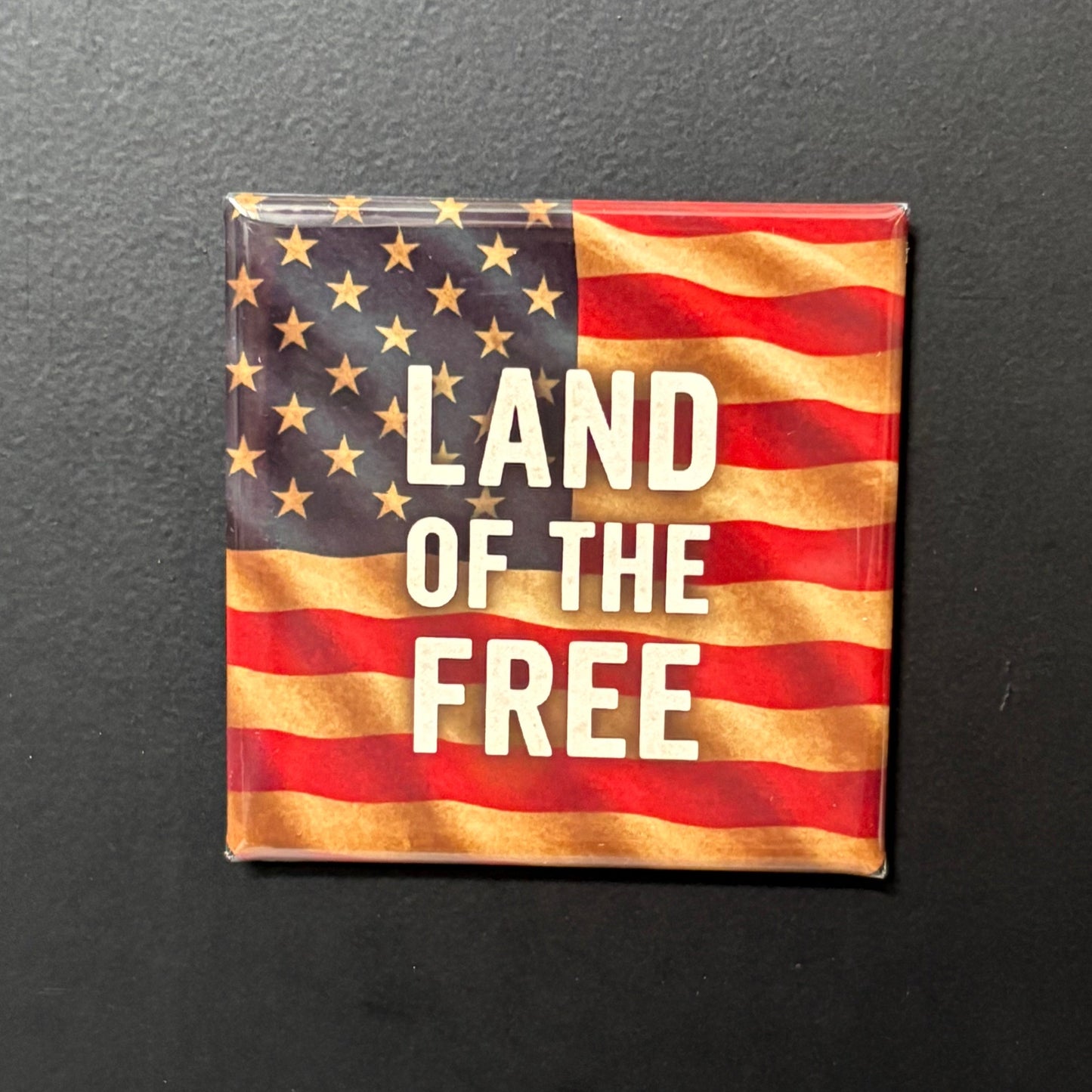 Land Of The Free (Flag) - Patriotic - 2"x2" Magnet