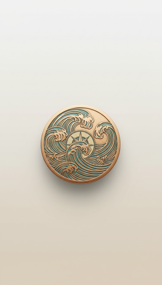 Engraved Metal Pin Minimalist Design